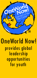 Graphic of OneWorld Now! which provides global leadership opportunities for youth