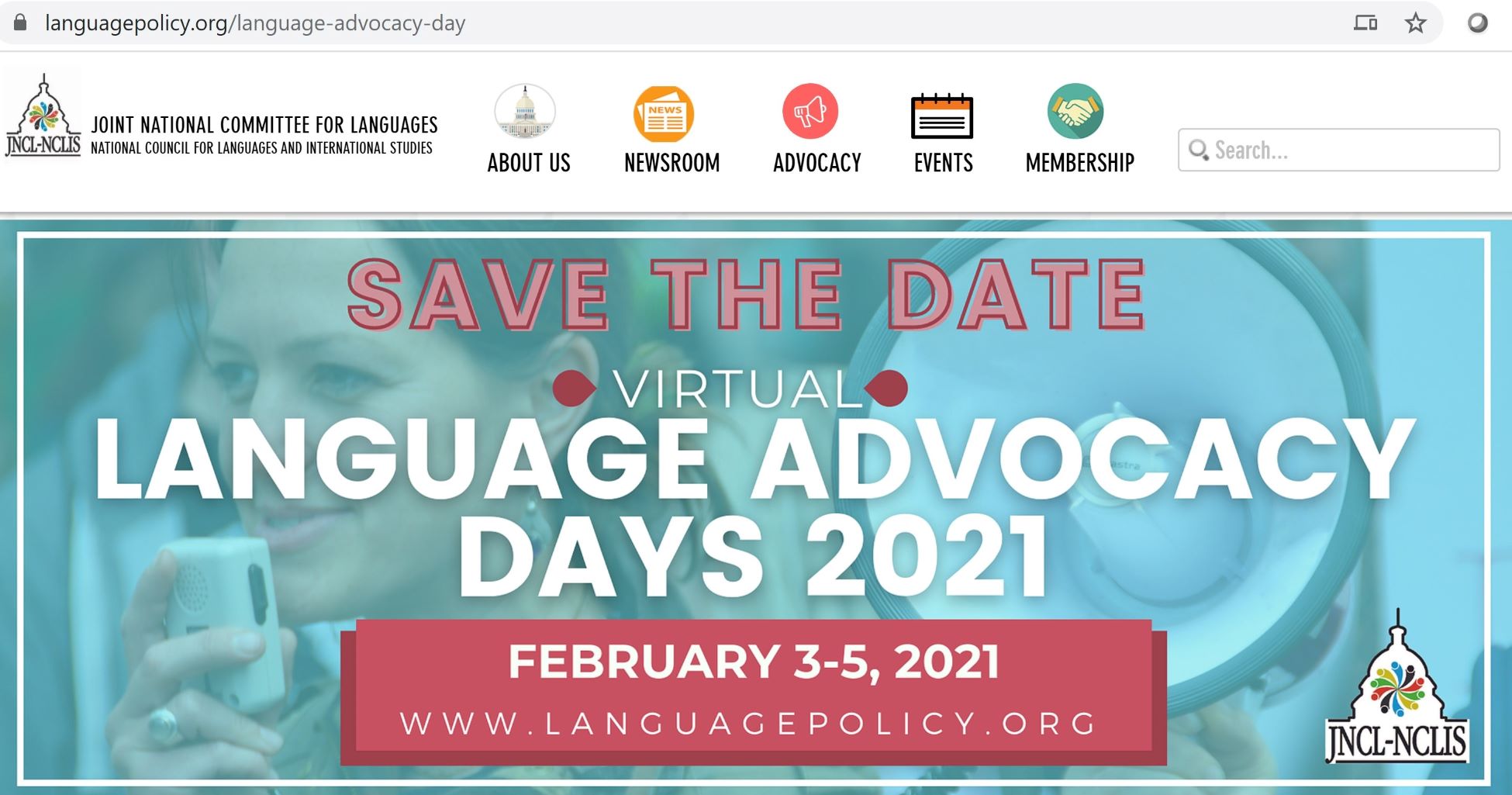 Read more about the article Save the Date: Language Advocacy Days Feb 3-5, 2021